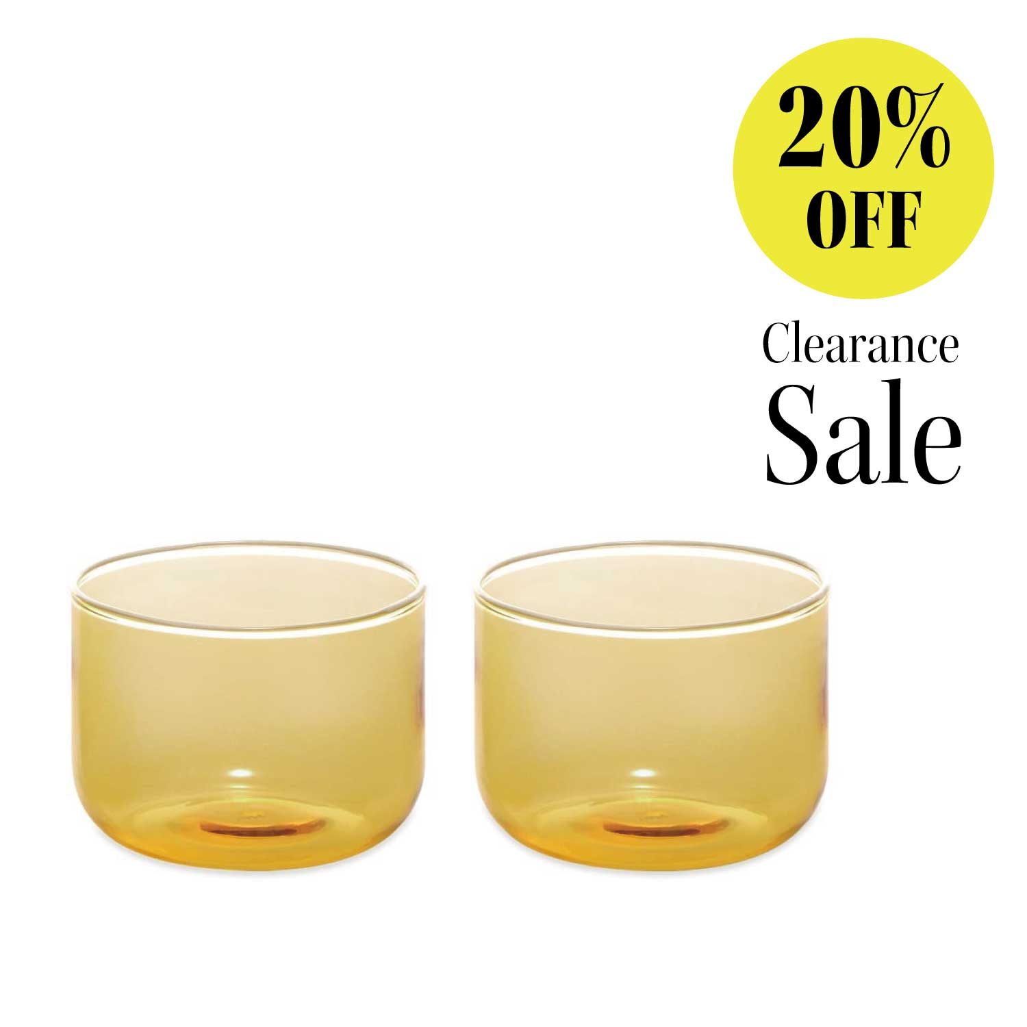 Tint Glass Set of 2 | Light yellow with white rim